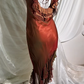 Vintage Orange Red Long Prom & Evening Party Dress, Fitted Waist Slim Silhouette With Train gh8557
