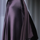 ✨Girlhomeshops-Dark Brown Satin Midi Prom Gown V Neck Double Straps Asymmetric Flowy Chiffon Cocktail Dress gh10106