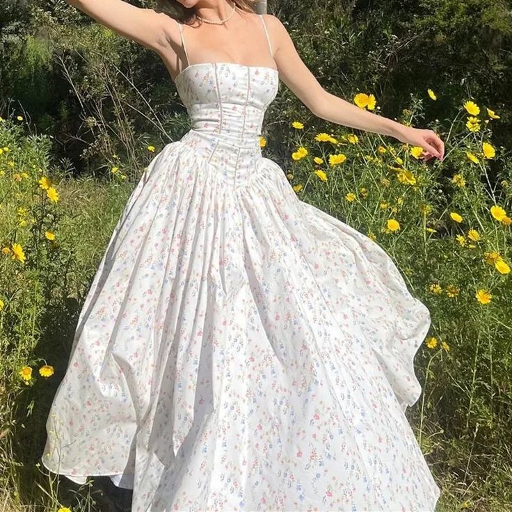 Weißes, florales, süßes, elegantes, langes Chiffon-Tube-Top, Heimkehrkleid, Hochzeitsgastkleid, Geburtstagspartykleid, gh4083