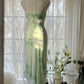 Light green fashion one shoulder elegant exquisite floral beading long bodycon chiffon ball gown evening dress party dress prom dress gh3626