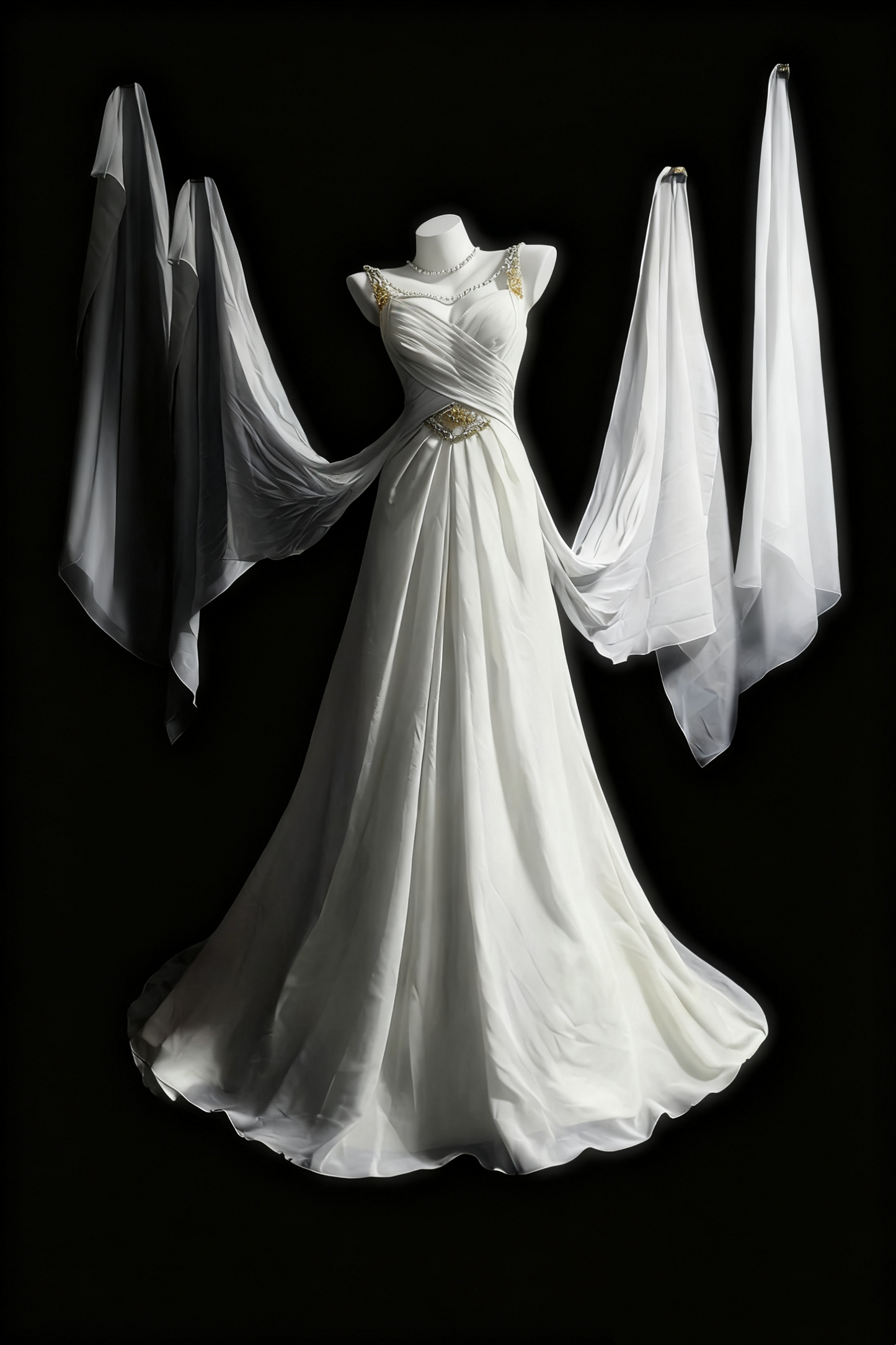 girlhomeshops - Weißes, elegantes, langes Tüll-Hochzeitskleid für Bräute gh6284