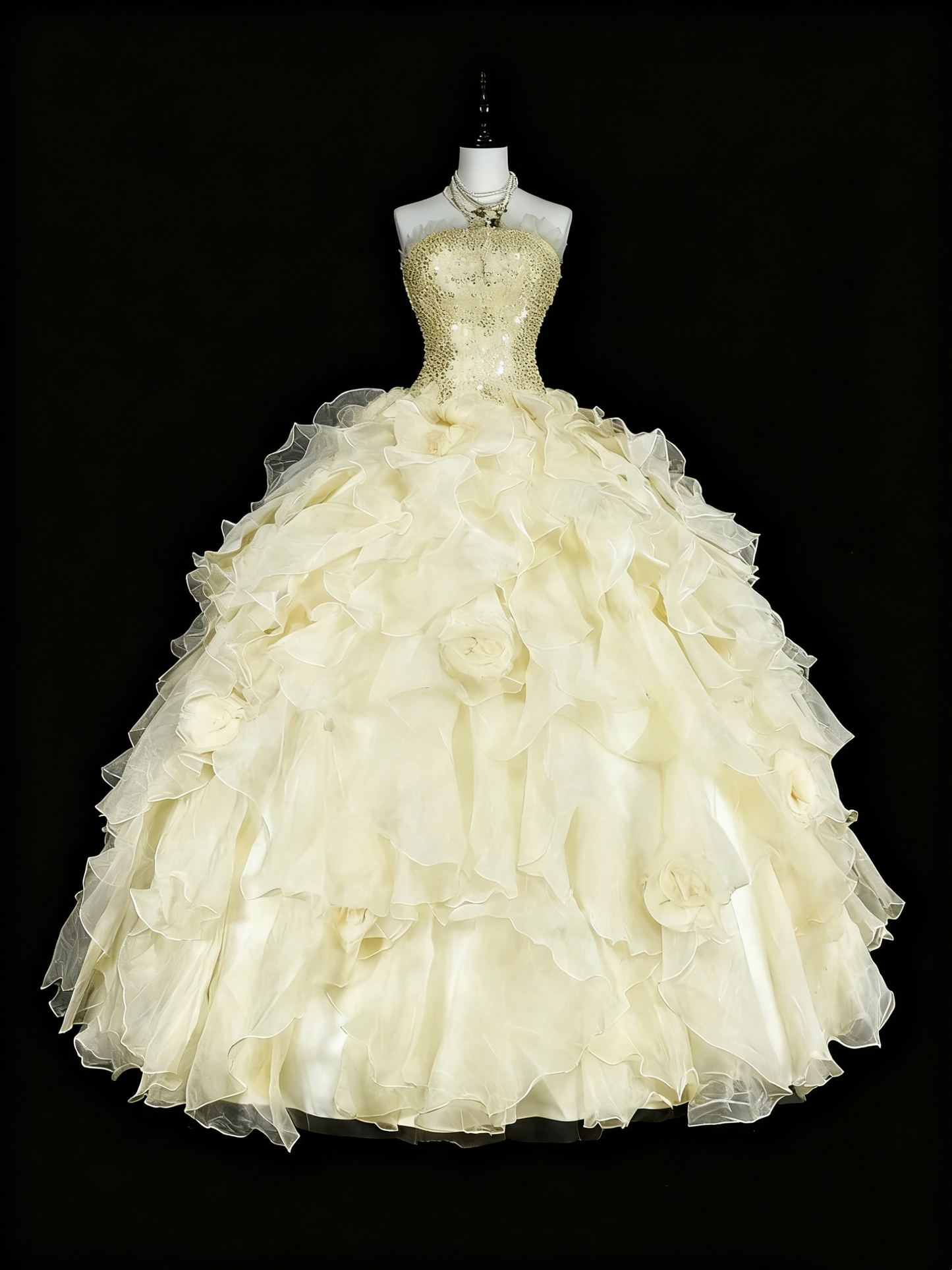 girlhomeshops-Gelbes langes, formelles Ballkleid aus Tüll im Prinzessinnenstil, Geburtstagskleid, Abschlusskleid gh6137