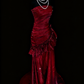 Luxury Sexy Style Strapless Sleeveless Gown | Burgundy Satin Shimmer Mermaid Train Maxi Dress for Gala Red Carpet Ball Engagement Banquet gh6421