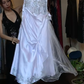 White Strapless Sweetheart Prom Dress, Hand Beaded Sequin Asymmetrical Overlay Tulle Evening Gown gh9776