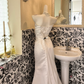 Ivory Satin Strapless Waist-Cinched Slimming Sexy Long Romantic Dress, Wedding Gown gh7721