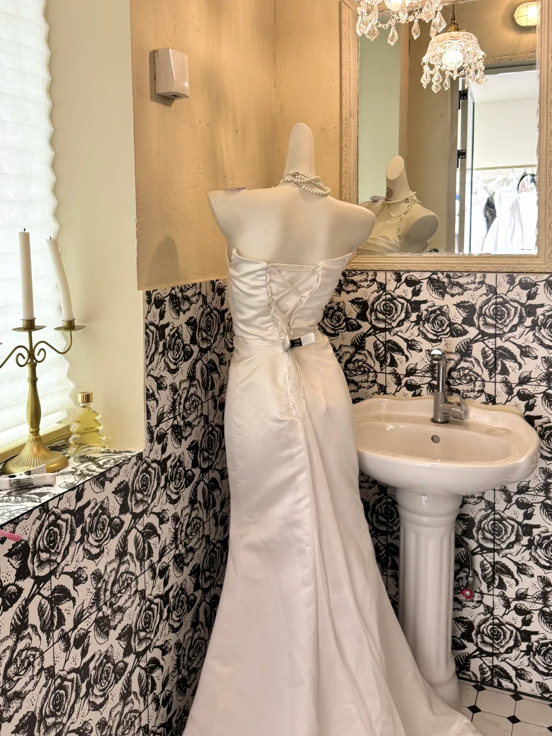Ivory Satin Strapless Waist-Cinched Slimming Sexy Long Romantic Dress, Wedding Gown gh7721