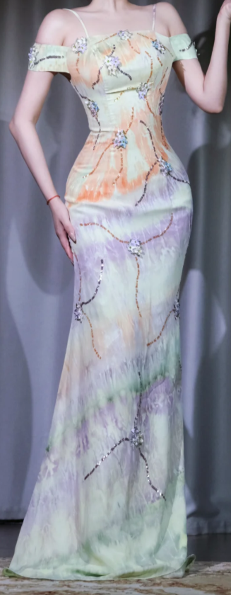 ✨Girlhomeshops-Gradient Mermaid Prom Dress Off Shoulder 3D Floral Sequin Tulle Gown gh9977