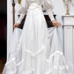 Ivory Vintage High‑Neck Tulle Wedding Dress, Puff Long Sleeve Bridal Prom Gown gh8743