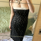 Sexy Vintage Black Strapless Lace Fitted Waist Bodycon Prom & Evening Party Dress gh8469