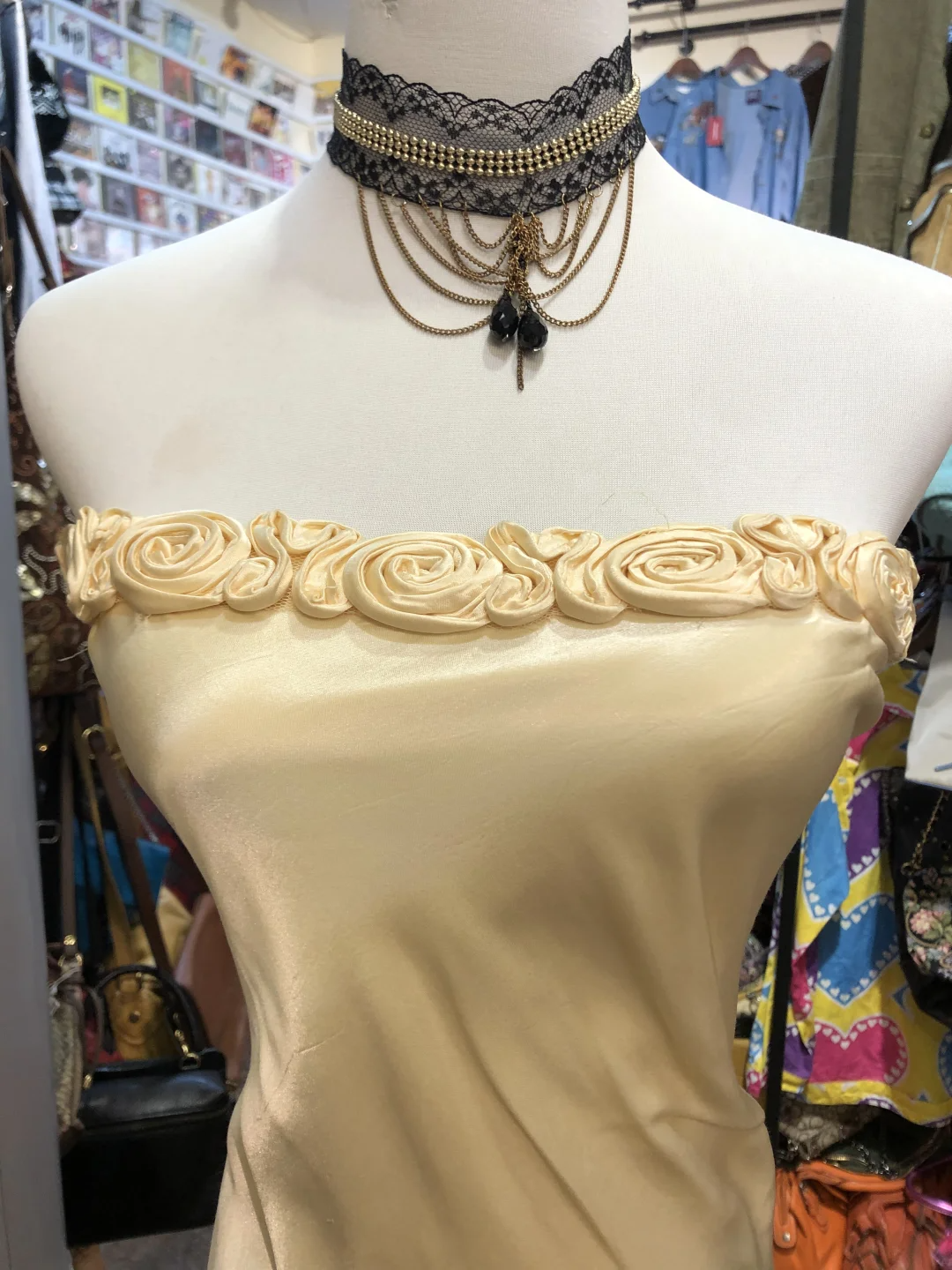 Robe de soirée longue en satin jaune à fleurs, style vintage, élégante, à bretelles, pour bal de promo, anniversaire, remise de diplôme, gh4154