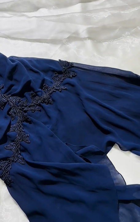 Navy Blue Irregular Neckline Fitted Waist Slim Long Prom & Evening Party Dress gh8527