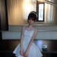 Women Sweet White Homecoming Dress Heart Neck Lace Mesh Shoulder Tie Cutout A-Line Puffy Short Party Dress gh9427