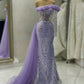 Purple Luxury Gorgeous Fashion Exquisite Beaded Long Tulle Ball Gown Evening Dress gh3401