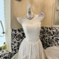 Ivory Strapless Lace Sexy Stylized Skirt Long Elegant Romantic Dress, Wedding Gown gh7729