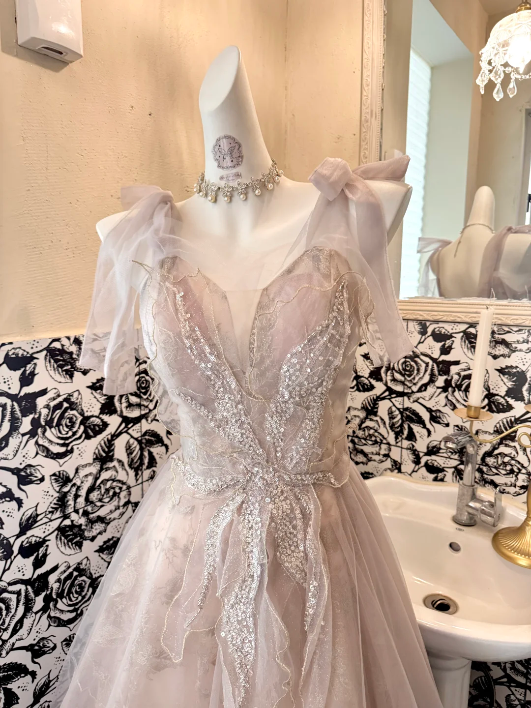 Light Pink Spaghetti Straps Cinched Waist Figure-Flattering Full Flared Skirt Long Elegant Romantic Dress, Wedding Gown gh7805