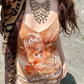 Light Orange Sexy Vintage Ombre Print Spaghetti Strap Fitted Waist Slim Prom & Evening Party Dress gh8457