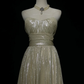 ✨Girlhomeshops-Champagne Strapless Shimmer Chiffon A-Line Gown Sweep Train gh10152