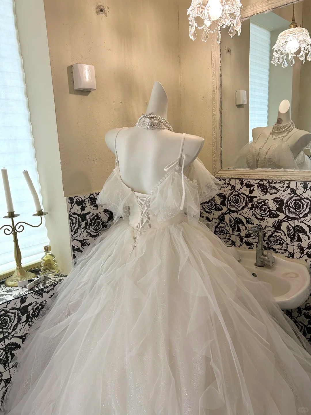 Ivory Spaghetti Strap Off-the-Shoulder Waist-Cinched Voluminous Princess Skirt Long Romantic Dress, Wedding Gown gh7722