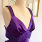 Purple Retro Fashion V-neck Elegant Exquisite Sequined Long Floor Length Satin Ball Gown Evening Dress Party; Dress gh3448