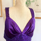 Purple Retro Fashion V-neck Elegant Exquisite Sequined Long Floor Length Satin Ball Gown Evening Dress Party; Dress gh3448