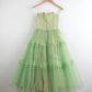 Robe de soirée longue en tulle et dentelle, style rétro, élégante et exquise, vert clair, style féerique, gh3671