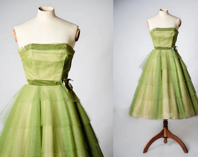 Green fashion charming beautiful youth long tulle prom dress evening dress birthday party dress homecoming dress gh3540