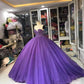 Lila Wunderschöne Exquisite Perlen Lange Tüll Mode Ballkleid Abendkleid gh3568