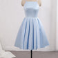 Blau/lila/rot süßes kurzes Satin-Ballkleid Homecoming-Kleid Geburtstagsparty-Kleid gh805