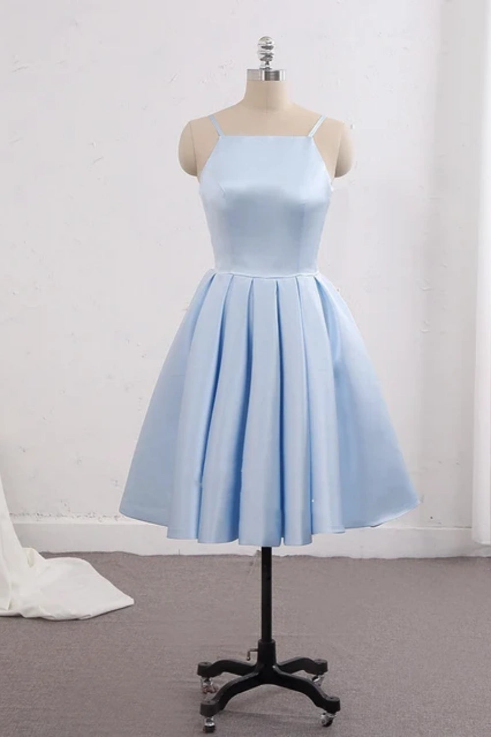 Blau/lila/rot süßes kurzes Satin-Ballkleid Homecoming-Kleid Geburtstagsparty-Kleid gh805