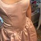 Hellrosa Retro-Mode Elegantes A-Linien-Abendkleid mit quadratischem Ausschnitt und langem Satin-Prinzessinnen-Ballkleid, Partykleid, gh3554