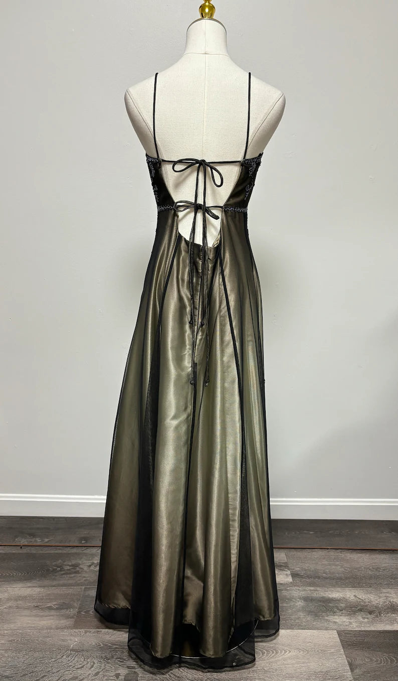 Gorgeous Vintage Ombre Beaded Long Tulle Satin Ball Gown Evening Dress Party Dress gh3429
