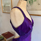 Purple Retro Fashion V-neck Elegant Exquisite Sequined Long Floor Length Satin Ball Gown Evening Dress Party; Dress gh3448