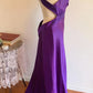 Purple Retro Fashion V-neck Elegant Exquisite Sequined Long Floor Length Satin Ball Gown Evening Dress Party; Dress gh3448