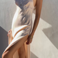 Girlhomeshops--Light pink sexy elegant lace long slit prom dress party dress gh5506