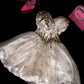 White gold beaded sequined gorgeous short homecoming dress tulle party dress birthday dress gh4458