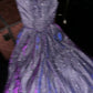 Lila glänzendes, elegantes langes Abschlusskleid/Abendkleid gh6812