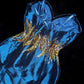 Blue gold beaded sequined gorgeous short homecoming dress satin party dress birthday dress gh4459