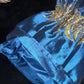 Blue gold beaded sequined gorgeous short homecoming dress satin party dress birthday dress gh4459