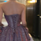 Lila glänzendes, elegantes langes Abschlusskleid/Abendkleid gh6812