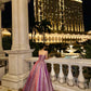 Lila glänzendes, elegantes langes Abschlusskleid/Abendkleid gh6812
