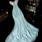 Robe de soirée longue en tulle bleu magnifique et perlée gh4416