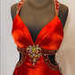 Red gorgeous shiny fashion exquisite beaded backless long elegant satin floor-length train prom dress evening dress gh3545
