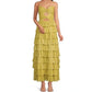 Robe de soirée longue en satin jaune élégante à bretelles spaghetti, robe de bal à plusieurs niveaux, robe de soirée formelle gh3655