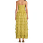 Robe de soirée longue en satin jaune élégante à bretelles spaghetti, robe de bal à plusieurs niveaux, robe de soirée formelle gh3655