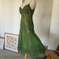 Grünes Vintage-Mode-elegantes, exquisites, perlenbesetztes, langes Chiffon-Hosenträgerkleid mit Blumenstickerei, Ballkleid, Abendkleid, Partykleid, Abschlussballkleid gh3720