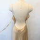 Robe de soirée longue en satin style victorien champagne, broderie florale exquise, bretelles spaghetti, dos nu, robe de bal, gh3924