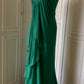 💚Grünes, perlenbesetztes Vintage-Kleid mit einer Schulter, stilvolles langes Chiffon-Kleid für Hochzeitsgäste, Ballkleid, Abendkleid, Gatsby-Beauty-Partykleid, gh4391