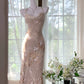 Hellrosa Blumen Elegant Romantisch Lang Chiffon Ballkleid Abendkleid Partykleid gh4402