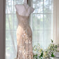Hellrosa Blumen Elegant Romantisch Lang Chiffon Ballkleid Abendkleid Partykleid gh4402