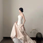 Weiß Rosa Modische Elegante Lange Tüll Ballkleid Abendkleid Partykleid Brautkleid gh4173